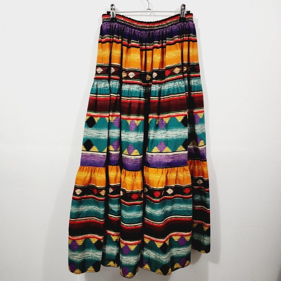 Vintage Roughrider Maxi Skirt Set Aztec Western Wear USA 90s M/L - Picture 13 of 16